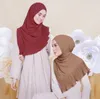 Ethnische Kleidung 180 70 cm Damen Islamischer Maxi Crinkle Cloud Chiffon Hijab Schal Einfarbiger Schal Muslimischer Langer Turban Stola Wrap Jilbab Kopftuch