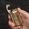 ZORRO Kerosene Lighter Rocker Retro Grinding Wheel Windproof Petroleum Lighters Brass Brushed Cigarette Gift for Men FQEI