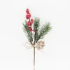 Decorative Flowers DIY Christmas Decoration Wreath Materials Xmax Tree Window Home Ornaments Accessories Cedar Rope Red Berry Bouquet