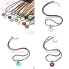 Pendant Necklaces Reiki Natural Stone Peace Buckle Quartz Crystal Turquoises Tiger Eye Opal Aventurine Donuts Leather Chains Necklac Dh6Xj