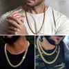 Pendant Necklaces New Arrival 6mm-18mm Any Length Stainless Steel Miami Curb Cuban Chain Necklace for Men Women Gift Crystal Lock HKD230712