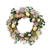 Fleurs décoratives guirlande d'oeufs de pâques porte d'entrée 30cm pour les fournitures de fête d'intérieur en plein air vacances