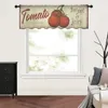 Rideau Tomate Grain De Bois Rétro Cuisine Petite Fenêtre Tulle Sheer Court Chambre Salon Décor À La Maison Voile Rideaux