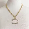 Collana con ciondolo di gioielli di marca da donna Doppia lettera Designer ccity Collane in oro argento Ragazza girocolli uomo 572323