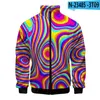 Herrenjacken Bunte 3D-Baseballjacke Männer Bomber Harajuku Hip Hop Hoodie Lässiger Stehkragen Reißverschluss Sweatshirt Sportbekleidung