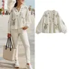 Women's Blouses Shirts Shirt Women Summer 2023 New Chic Embroidered Flowers Loose Cotton Blouses Elegant Joker Street Leisure Holiday Youth Tops Shirts L230712