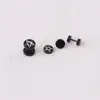 Orecchini a bottone Alisouy 2 pezzi Fashion Ear Plug Acciaio inossidabile Punk Round Star Manubrio Uomo Donna Trafitto per