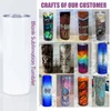 CA USA Stocked Tumblers Sublimasyon için Tumbler DIY Baskı-20oz Çift Duvar Paslanmaz Çelik Su Şişesi-16oz Tek Duvar Süblimasyon Boşlukları Cam Suyu Soda Kupaları