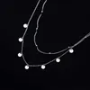 Collane con ciondolo TrustDavis Real 925 Sterling Silver Double Layer 5mm Wafer Beads Collana girocollo per le donne Wedding Fine Jewelry DA3000 HKD230712