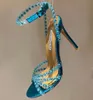 2023 New Season Aquazzura Shoes Tequila Sandals 105 Sparkling Party Italy Clear Pvc Crystals Stiletto Heel Wedding Bride