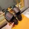 Slippers Women Pool Pillow Comfort Slipper Lady Nylon Strap Mule Designer Men Leather Sunset Flat Rubber Outsole Slide Sandal J0712