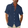 Men s Casual Shirts Summer Short Sleeve Guayabera Dress T Shirt for Men Cotton Cuban Shorts Regular fit Spread Collar Button Down Beach Tops 230711