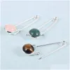 Épingles Broches Pierre Naturelle Perles Broche Dame Foulard Châle Écharpe Hijab Pin Clips Porte-Vêtements Femmes Accessoires Drop Delivery J Dhrz9