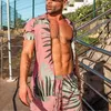 Agasalhos masculinos 2023 Beach Party Tide Cool Summer Shirt Terno Moda Casual Impressão 3D Conjunto de duas peças confortável multicolorido