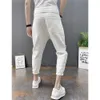 Men's Jeans Japanese Trend Ripped Hole White Green Black Ankle Length Youth Fashion Loose Denim Harem Cargo Pants 230711