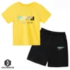 T Рубашки Summer Trapstar Tshirt Kids Boys Boys Beach Shorts Sets Streetwear Suit Men Женская одежда для девочек спортивная одежда 230711