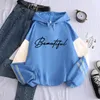 Moletons Masculinos Moda Moda Simples Estampados Hooides Masculino Feminino Unissex Letra Linda Y2k Gráfico Streetwear Roupas Camisolas Manga Longa Gola Redonda