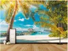Fonds d'écran 3d chambre Wallpaer personnalisé Po le paysage méditerranéen de palmiers décor à la maison peintures murales papier peint pour murs 3 D