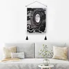 Tapestries Mountain Moon Printing Stars Black and White Art Wall Hanging Bohe Tapestry Wall Art Decoration