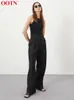 Dress Oo Black Pleated Palazzo Pants Women High Waist Casual Autumn Trousers Work Wear Floorlength Loose Office Ladies Pants 2023