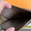 Luxurys M30271 Coin Card Holder 4カードバッグ本革カード所有者ブラウンフラワーデザイナージッパーコンパートメントパスポートホルダー旅行ロングウォレットキー財布バッグ