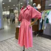 Vestido de talla grande para mujeres vestidos de camisa suelta diseñador saturno manga corta vestida midi seda seca rápida ropa para mujer transpirable ropa para mujeres