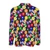 Herren-Poloshirts, lustiger Ball-Print, lässige Poloshirts, karierte Billard-T-Shirts, langärmliges, individuelles Hemd, Frühlings-Neuheit, übergroße Tops, Geschenkidee 230711