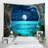 Tapestries Dream Sky Moon Wall Hanging Tapestry Art Deco Blanket Curtain Hanging at Home Bedroom Living Room Decoration R230710