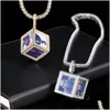 Halsketten mit Anhänger, personalisierte Po-Projektions-Halskette – quadratisch mit individuellem Bild, tragbarer Bildschmuck für jeden Anlass. Direktlieferung Dhu1B