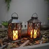 Feestdecoratie Solar Candle Lantern Retro Binnentuin LED Outdoor Yard Light Hanglamp Decoratieve verlichting