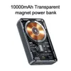 WEKOME パワーバンク磁気ワイヤレス PD 20 ワット高速充電 10000mAh 透明カバープレート USB ポータブルソース iPhone14promax L230712