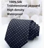 Gravatas Borboletas Masculinas 100 Gravatas de Seda Jacquard Cravat Polka Dot Lenço Gravata Negócios Terno Camisa Alta Densidade Impermeável Preto Azul