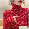 Women'S Sweaters 22Gg Women Turtleneck Brand Ggity Knit Plovers Tight Pile Collar Bottoming Sweater Tops Drop Delivery Apparel Women Dhufa