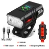 USB Rechargeable Bike Lights Set Super Bright Bicycle Light Powerful Bicycle Front Headlight and Back Taillight 6 Light Modes Fits All Bicycles Mountain Road