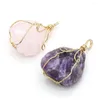 Charms Amethyst Citrine Raw Stone Pendant Rough Original Crystal Energy Chakra Pendants For Diy Jewelry Making Necklace Accessories