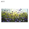 100% Hand-painted Contemporary Abstract Purple Flowers Oil Painting Art Murals Living Room Decoration. L230704