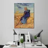 Canvas Art Impressionist Old Woman Sitting Vincent Van Gogh Landscape Painting Handmade Romantic Decor for Kitchen