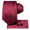 Papillon Hi-Tie Designer Cravatta da sposa in seta rossa bordeaux per uomo Regalo Cravatta da uomo Handky Gemello Fashion Business Party Dropshiping