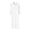 Men's Casual Shirts Male Robe Muslim Hooded Thobe Long Solid Pocket Button Collar Sleeve Jubba White Shirt Chemise