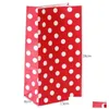 Emballage cadeau Party Candy Treat Bag Polka Dot Loot Bags Birthday Food Paper Drop Delivery Home Garden Festive Supplies Event Dhb53