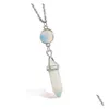 Naszyjniki z wisiorkami naturalne wisiorki z kamieniami szlachetnymi naszyjnik Opal Rose Quartz Healing Crystal Stone Neckalce biżuteria dla kobiet dziewczyn Dhiom