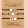 3Pcs Three Heart Sisters Card Bracelets Best Friendship Forever Stainless Steel Handmade Braided Bracelet Birthday Gift Jewelrys L230704