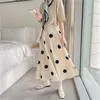 Saias Moda 7 Cores Polka Dot Saia Midi Mulheres 2023 Sping Verão Coreano Doce Estilo Preppy Cintura Elástica Grande Swing