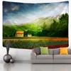 Tapestries European Building Garden Scenery Wall Hanging Sea Beach Landscape Tapestry Wall Cloth Beach Mat Flower Blanket Home Decoration