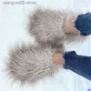 Slippers Vrouwen Roze Pluizige Schapen Bont Harige Slippers Custom Mogolian Fur Fashion Slides T230712