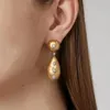 Brincos pendentes Vintage Cz Stone Waterdrop Para Mulheres Declaração Estilo Boucher Francês Jóias 2023 Moda