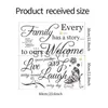 Altri adesivi decorativi 2022 New Creative English Slogan Every Family Has A Story Combination Wall Stickers Family And Live Law Love Wall Decor Stickers x0712