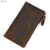 Män Kvinnors Läderväska mobiltelefonpåse iphone-väska enkel dragkedja lång väska slimmad plånbok för mynt man kvinna för kort kontanter L230704