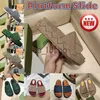 Chinelos Novo designer chinelo Midheel Platform Slide Sandálias sapatos de praia sandálias masculinas de luxo sandálias de verão xAd Grey Dark Green Camel Ebony Canvas sli J230712