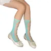 Frauen Socken Sommer Tragen Bandage Hollows Fishnet Strumpfhosen Einfarbig Strumpf